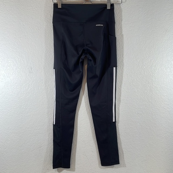 ADIDAS AEROREADY Lightweight High Rise 3-Stripe Mesh 7/8 Leggings Size Small - Picture 5 of 16